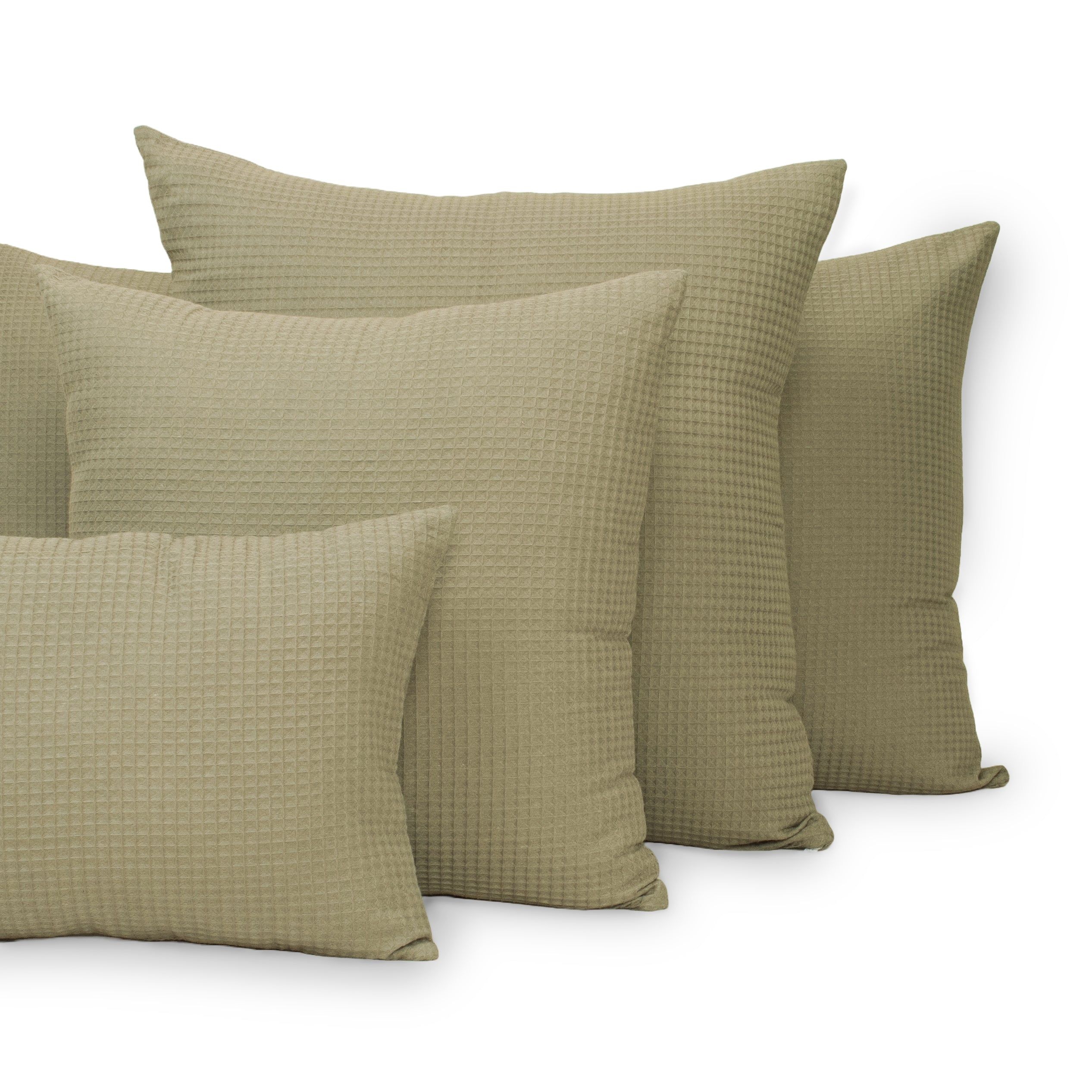 Light Green Waffle Cushion Covers For Sofa